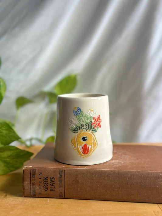 Flower Crown Pup Iced Coffee Mug