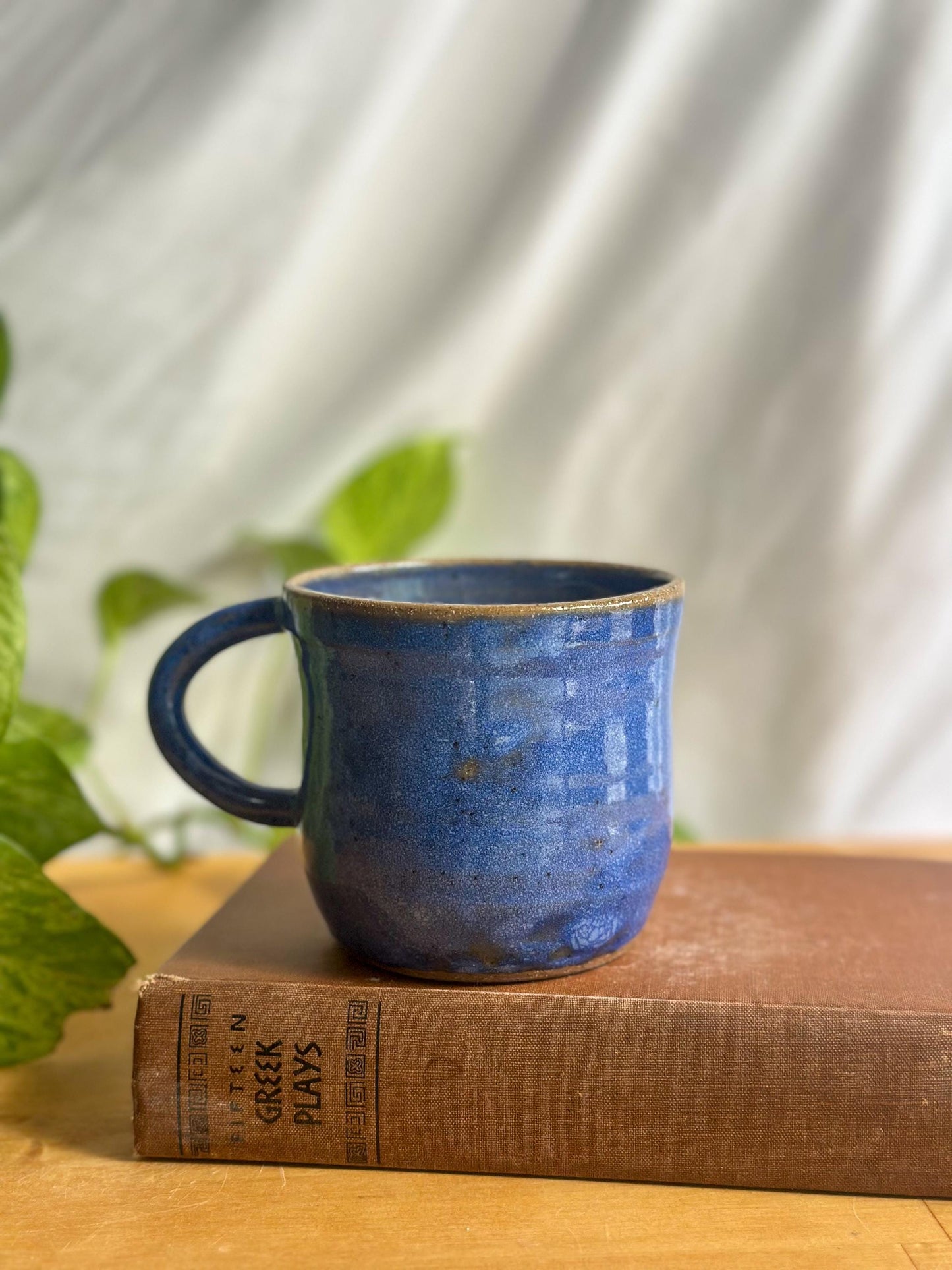 Warm Blue Pottery Mug | Handmade Ceramic Coffee Mug