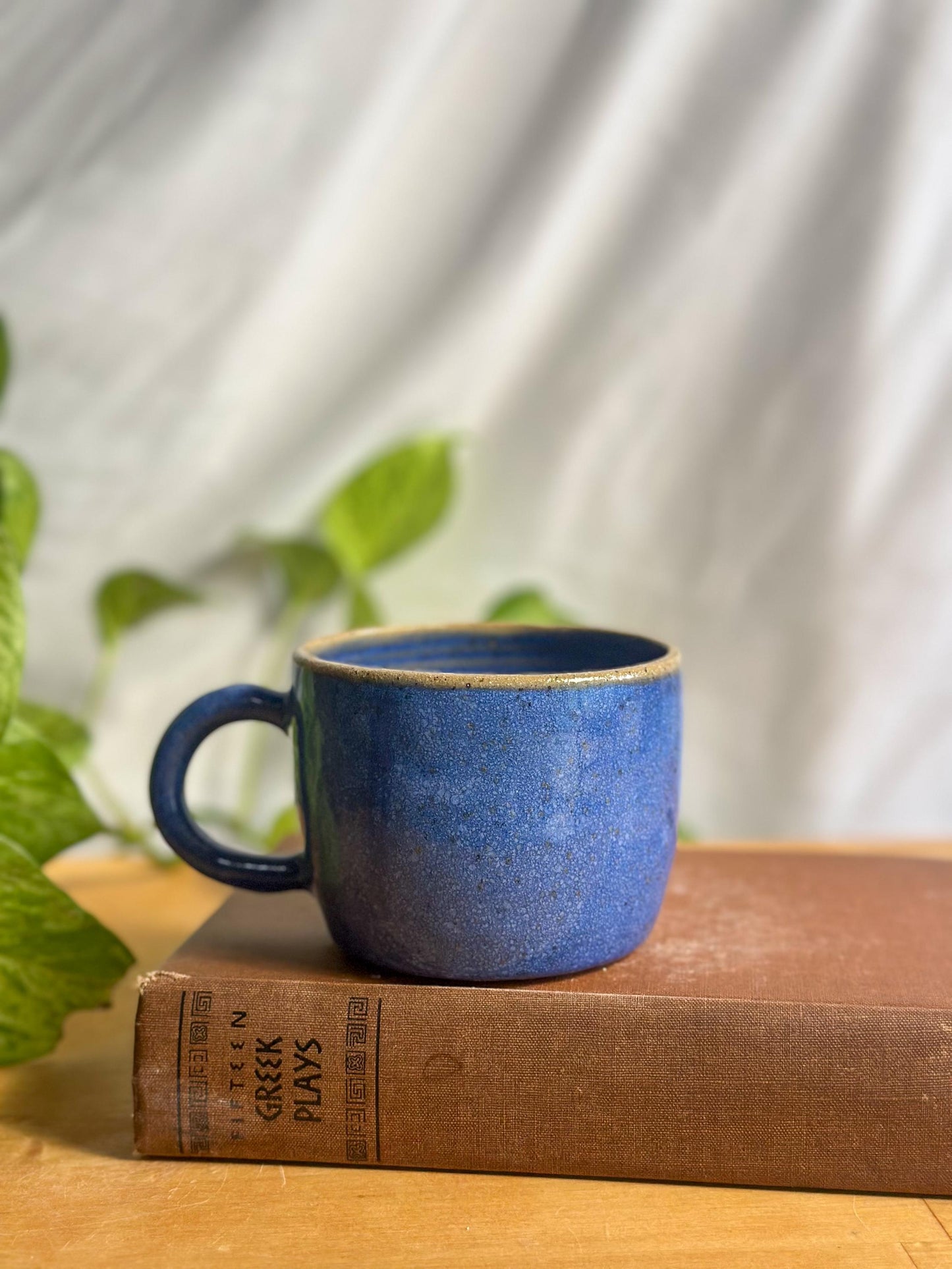 Warm Blue Pottery Mug | Handmade Ceramic Coffee Mug