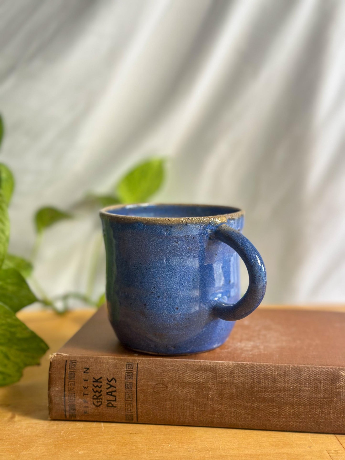 Warm Blue Pottery Mug | Handmade Ceramic Coffee Mug
