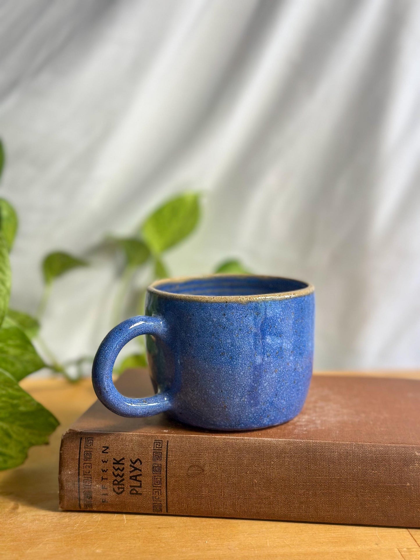 Warm Blue Pottery Mug | Handmade Ceramic Coffee Mug