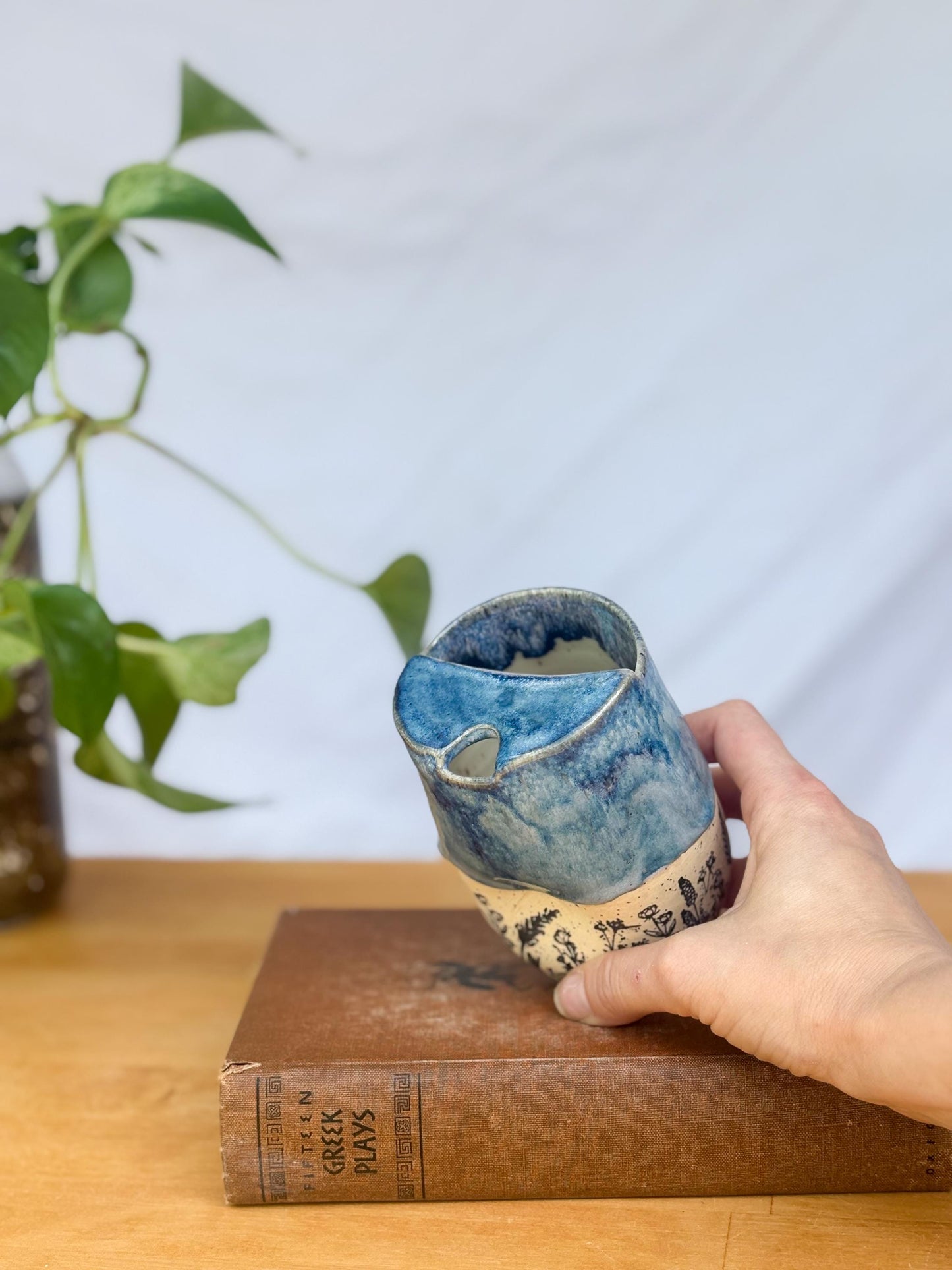 Wildflower Meadow Travel Mug | Handmade Ceramic Tumbler with Lid | Nature-Inspired Pottery | Wheel-Thrown Mug