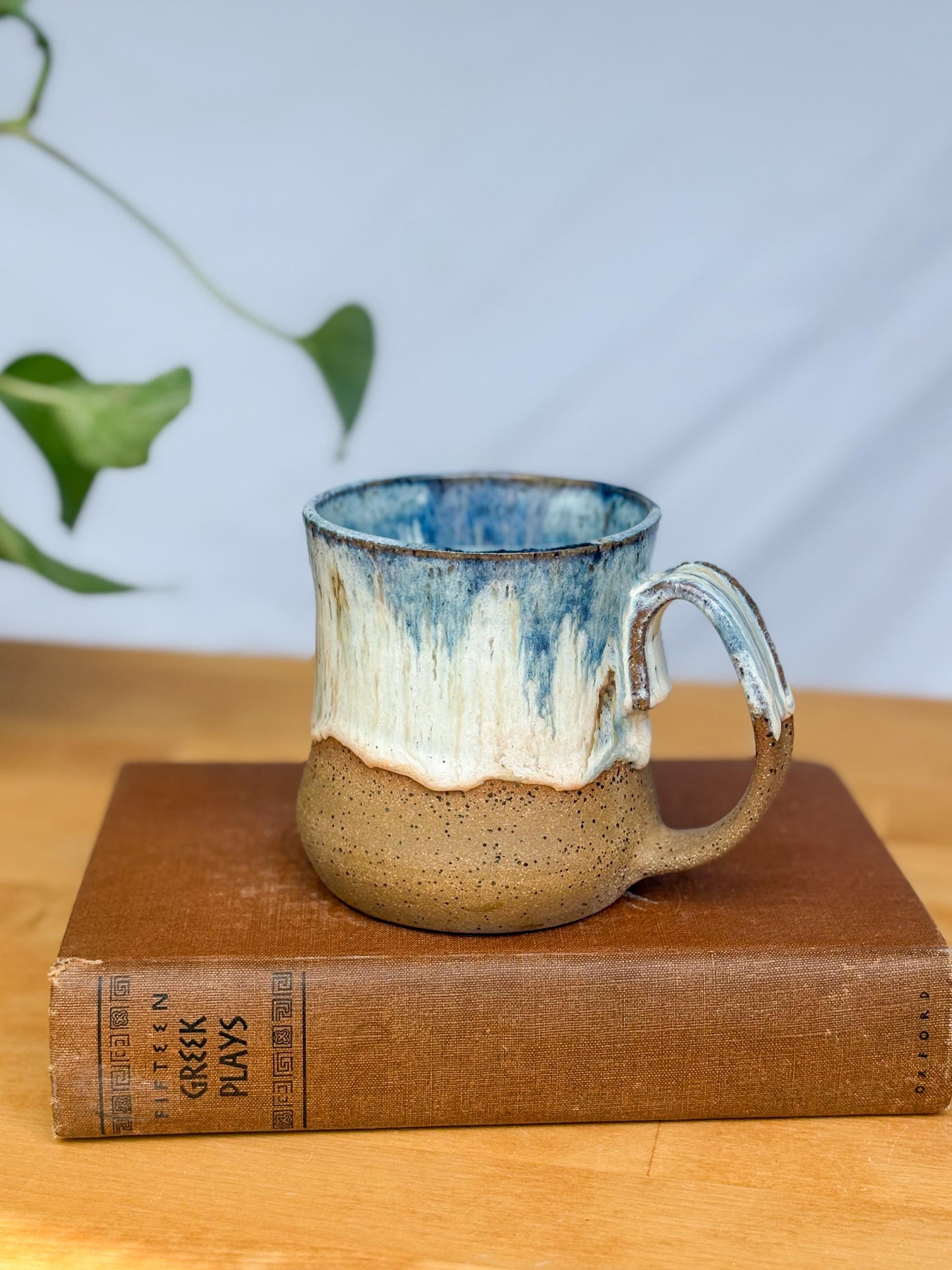 Speckled Blue and White Coffee Mug | Handmade Pottery