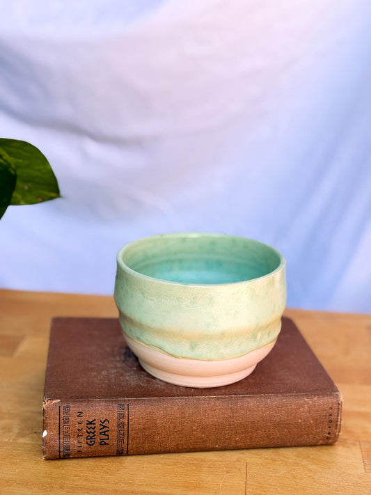 Green Speckled Ceramic Soup Bowl