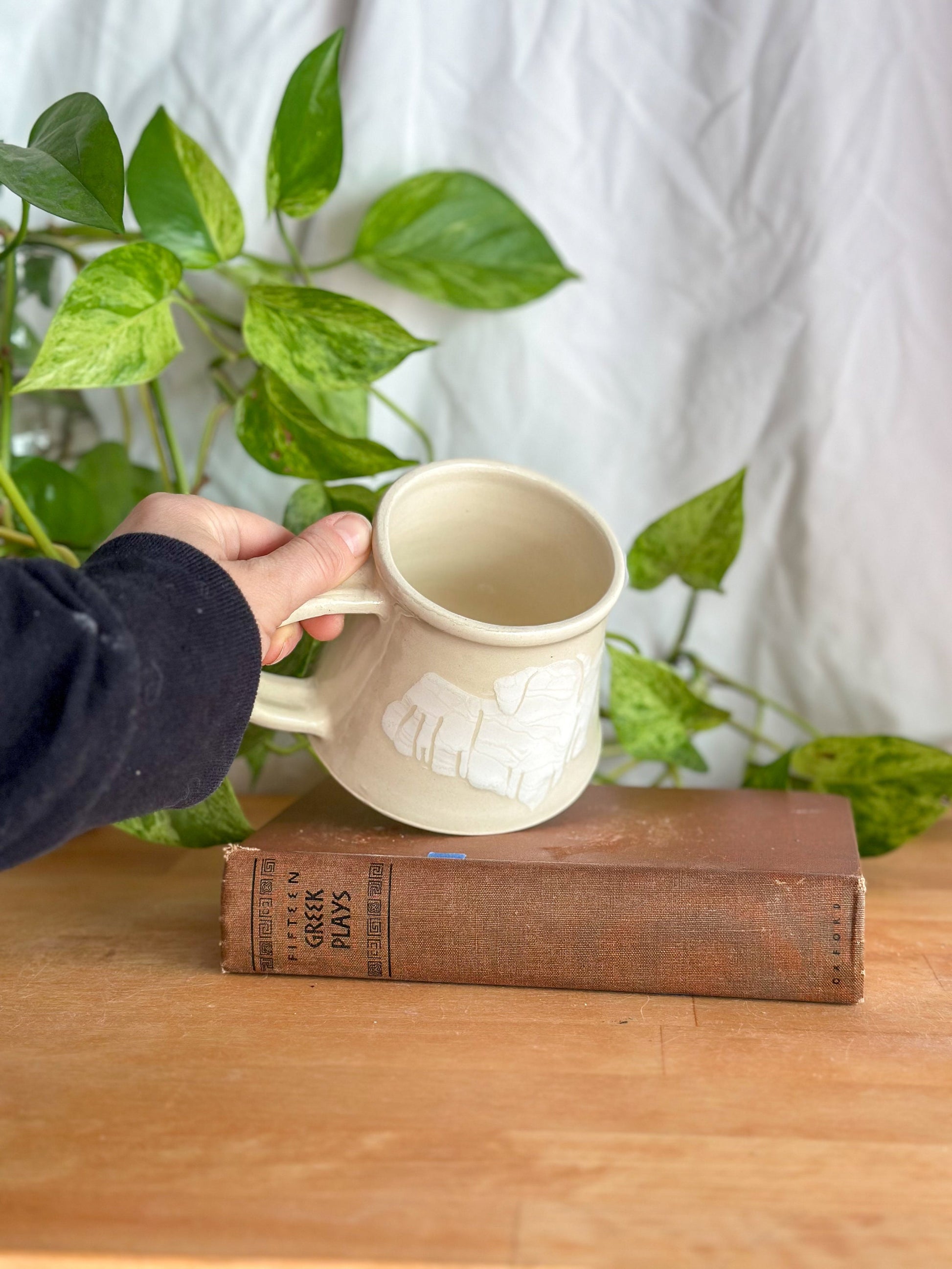 side view of halloween mug