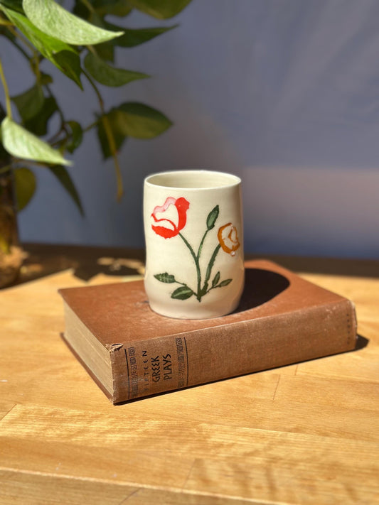 Painted Floral Ceramic “Seconds” Tumbler