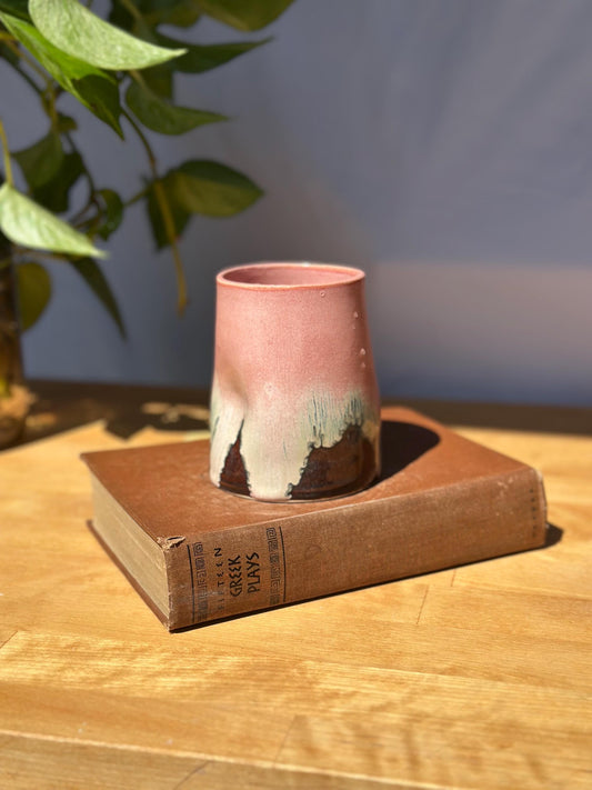 Ombré Pink Black "Seconds" Ceramic Tumbler