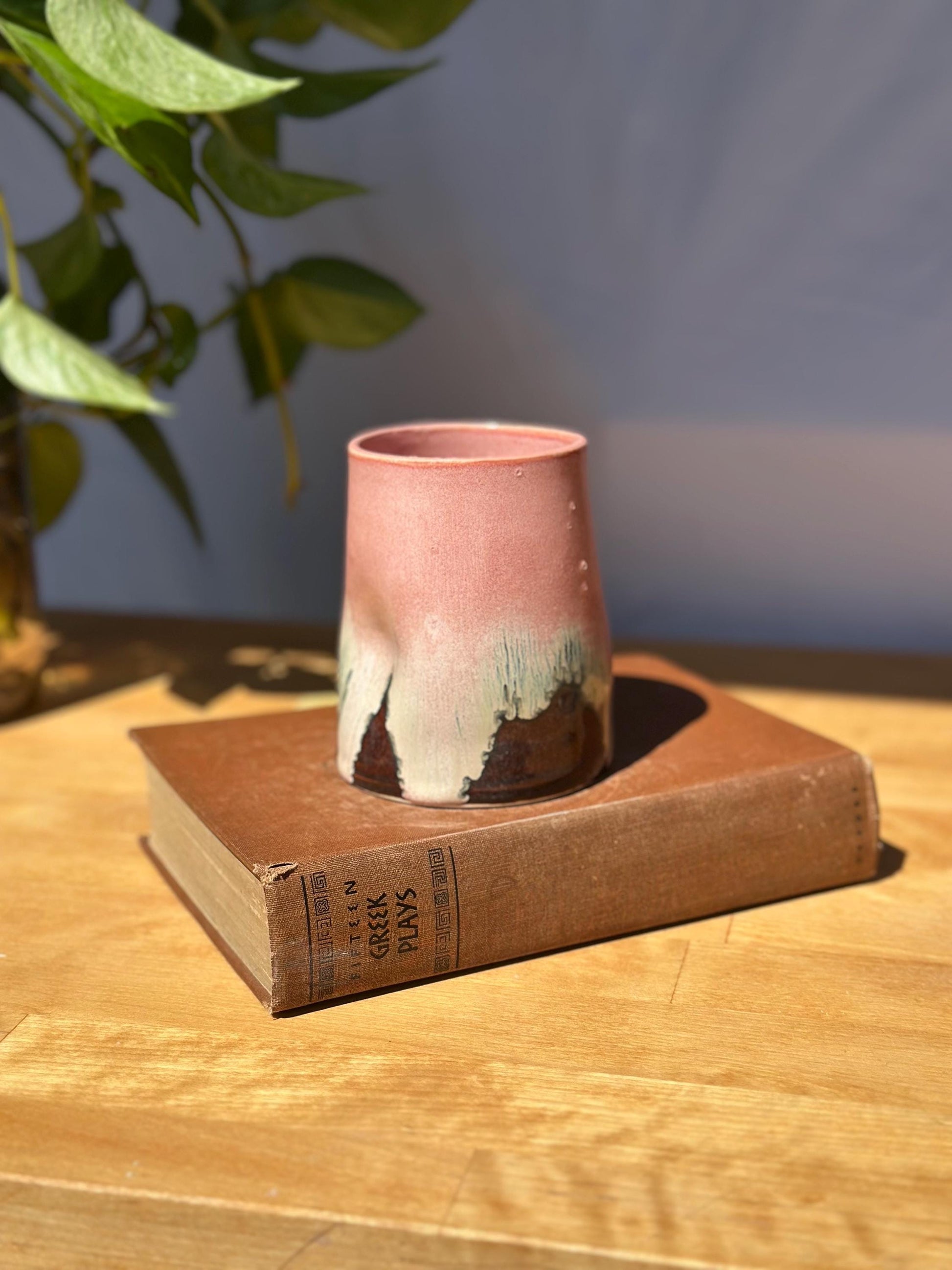 Ombré Pink Black "Seconds" Ceramic Tumbler