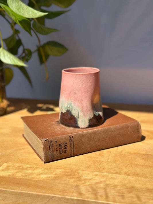 Ombré Pink Black "Seconds" Ceramic Tumbler