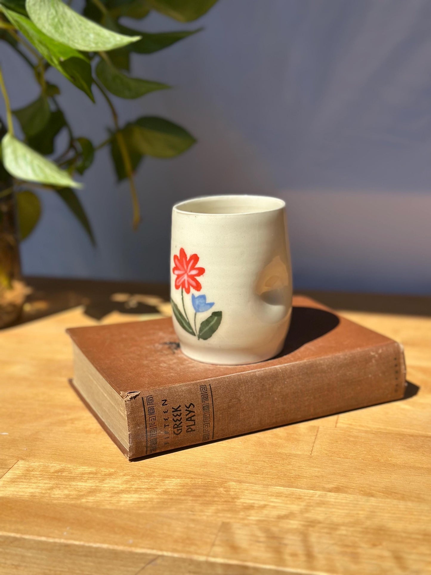 Painted Floral Ceramic “Seconds” Tumbler