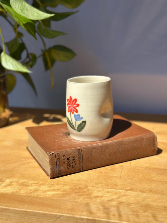 Painted Floral Ceramic “Seconds” Tumbler
