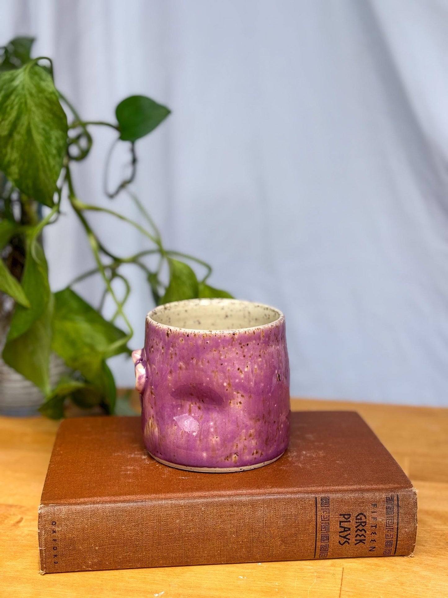 Purple Whimsical Floral Face Mug