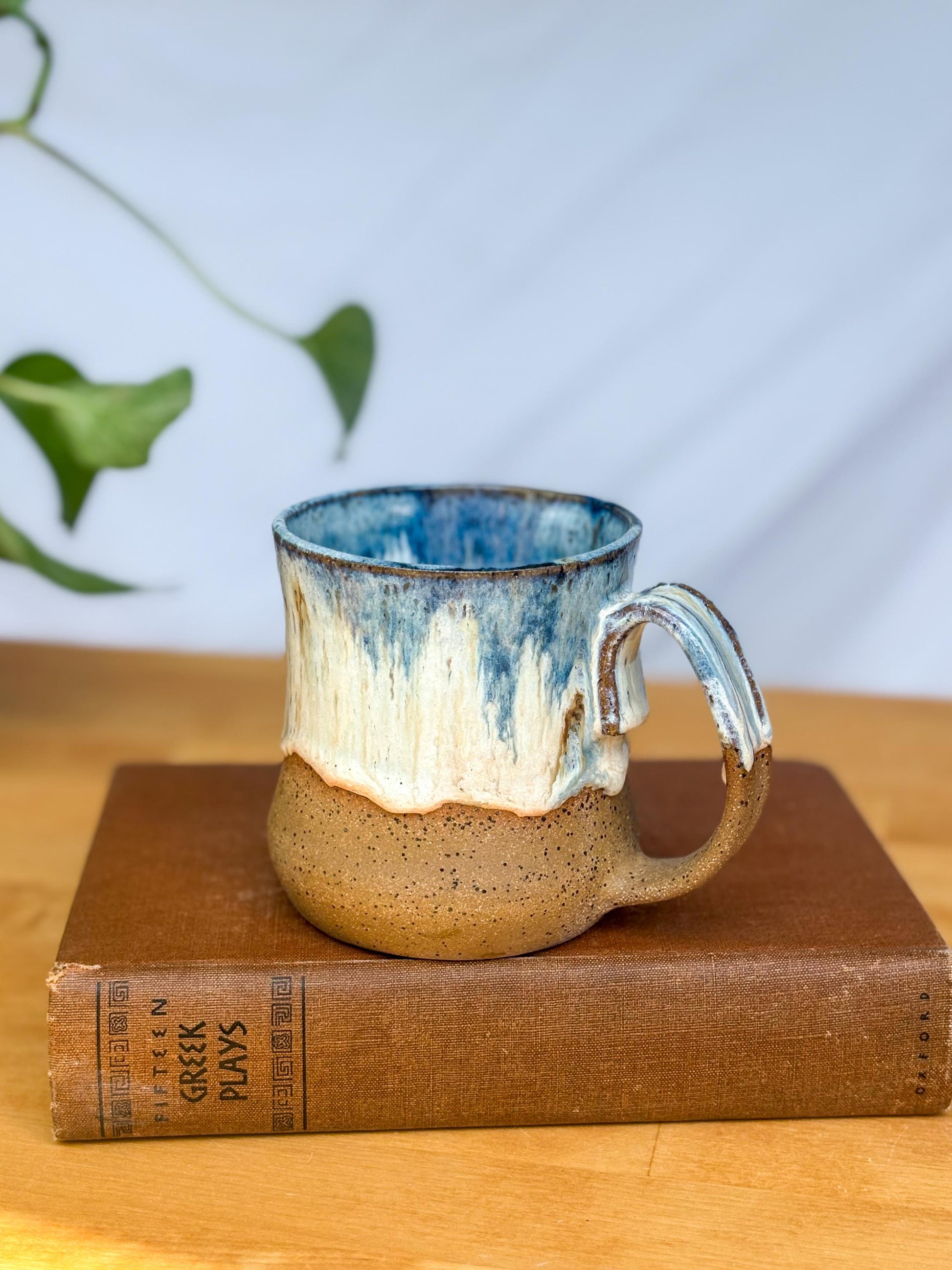 Speckled Blue and White Coffee Mug | Handmade Pottery