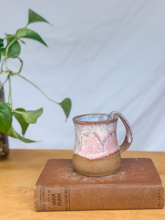 Unique Pink Bell Mug Fun Handle | Handmade Ceramic Coffee Mug