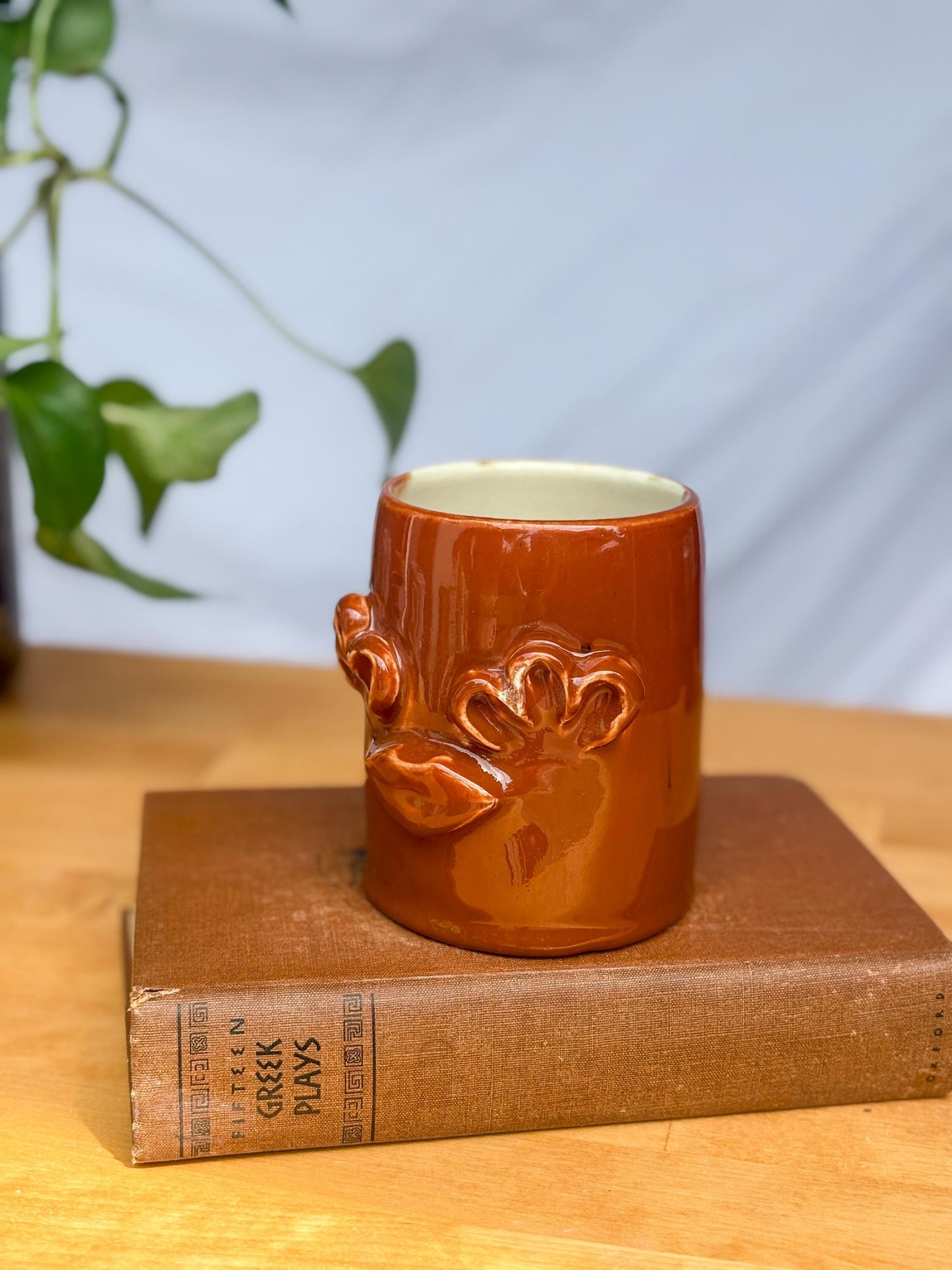 Copper Whimsical Floral Lips Mug