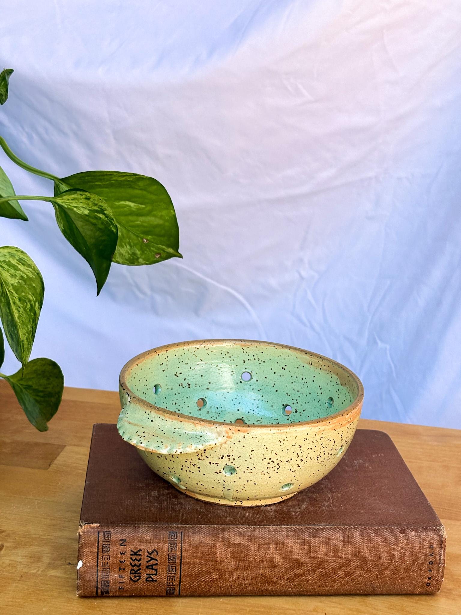 Summer Colander with Rippled Handles | Bright Berry Bowl