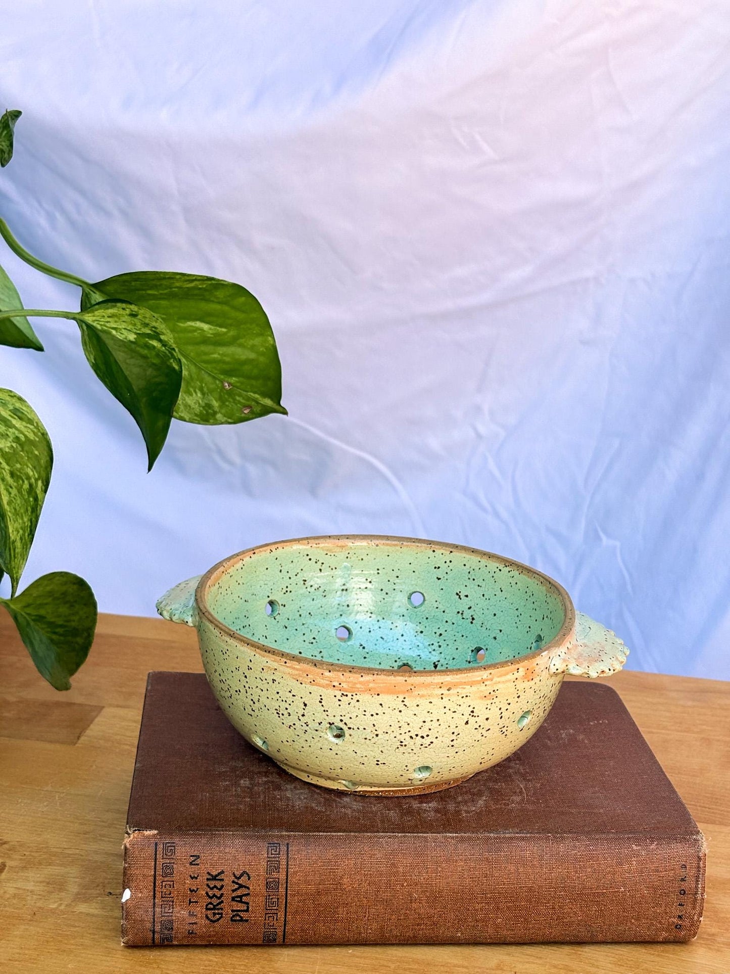 Summer Colander with Rippled Handles | Bright Berry Bowl