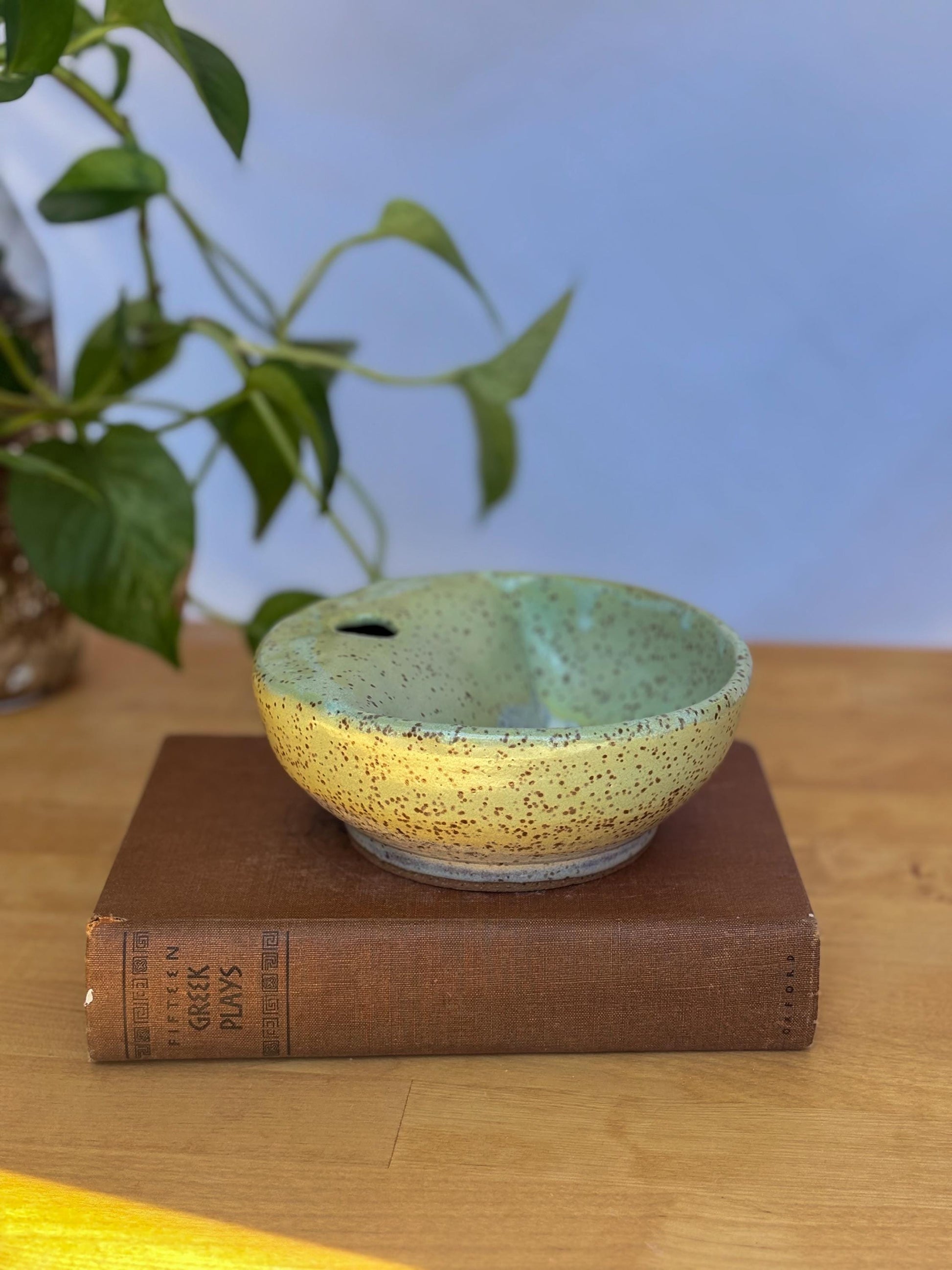 Melon Yellow Seed Bowl | Handmade Stoneware for Fruits & Nuts