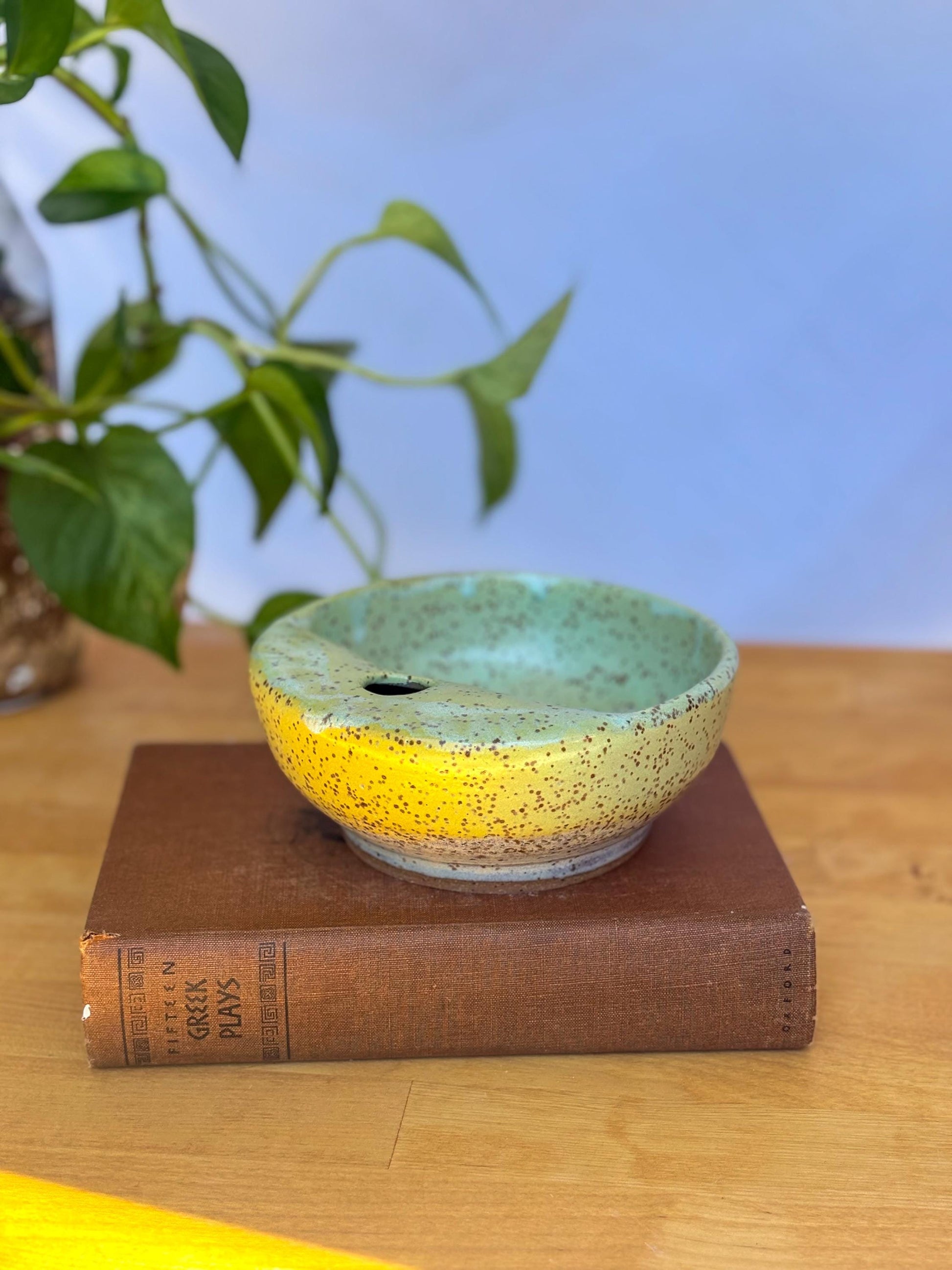 Melon Yellow Seed Bowl | Handmade Stoneware for Fruits & Nuts