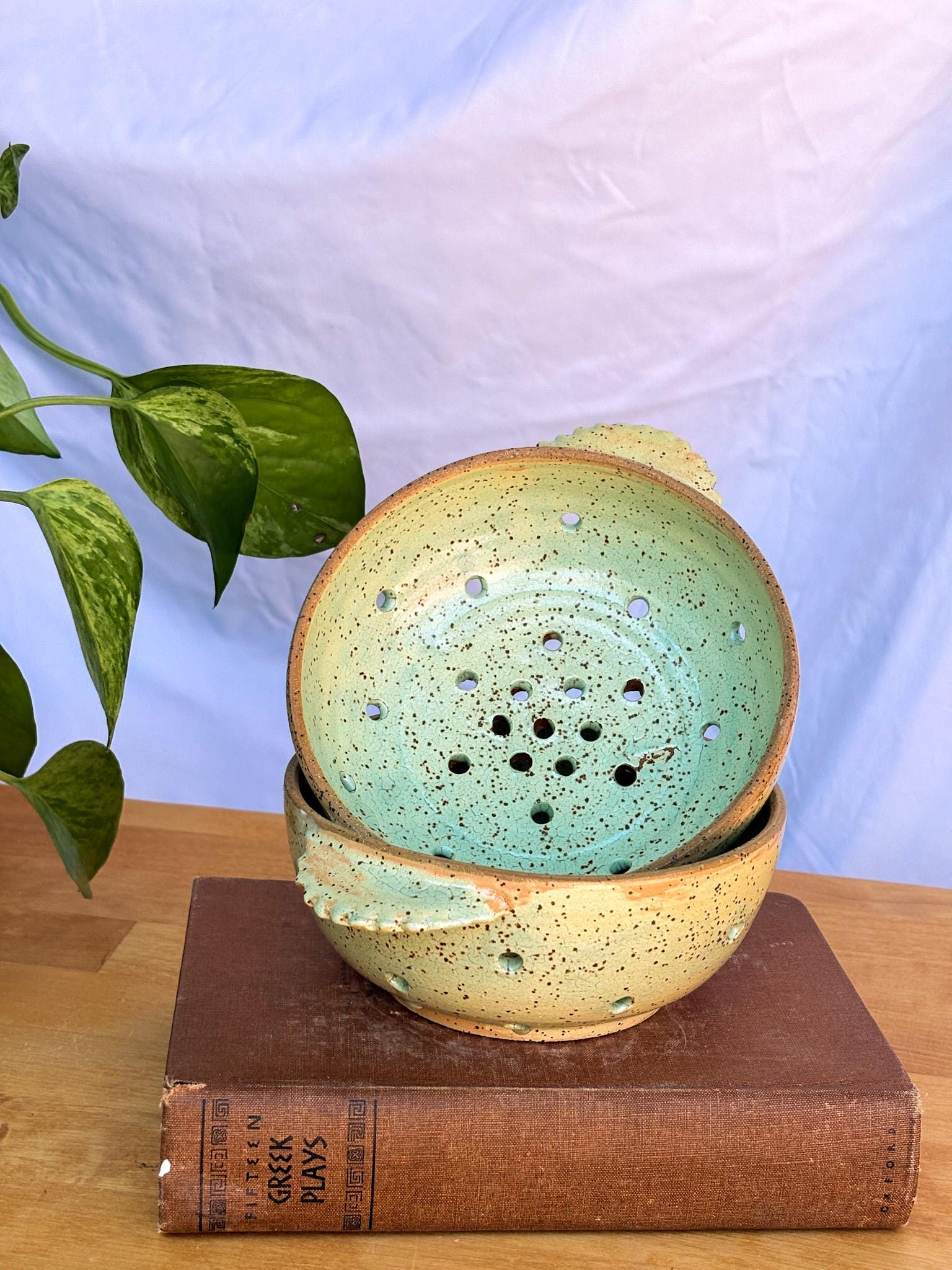 Summer Colander with Rippled Handles | Bright Berry Bowl
