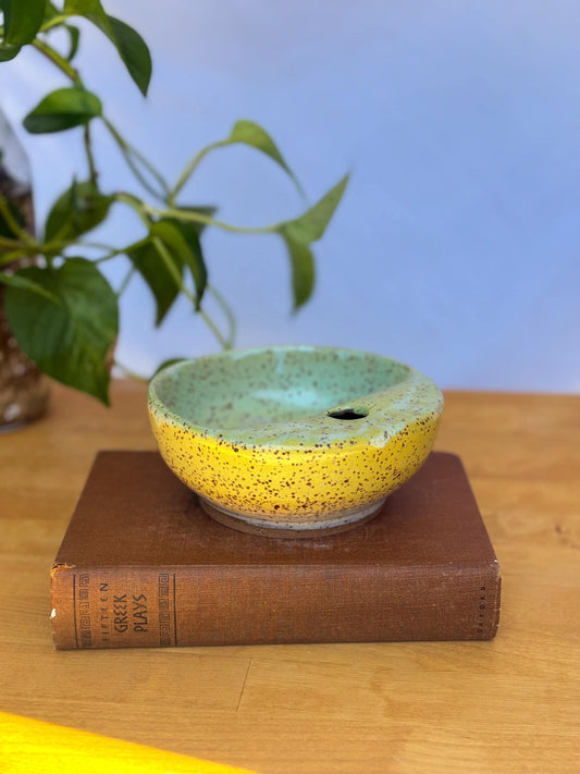 Melon Yellow Seed Bowl | Handmade Stoneware for Fruits & Nuts