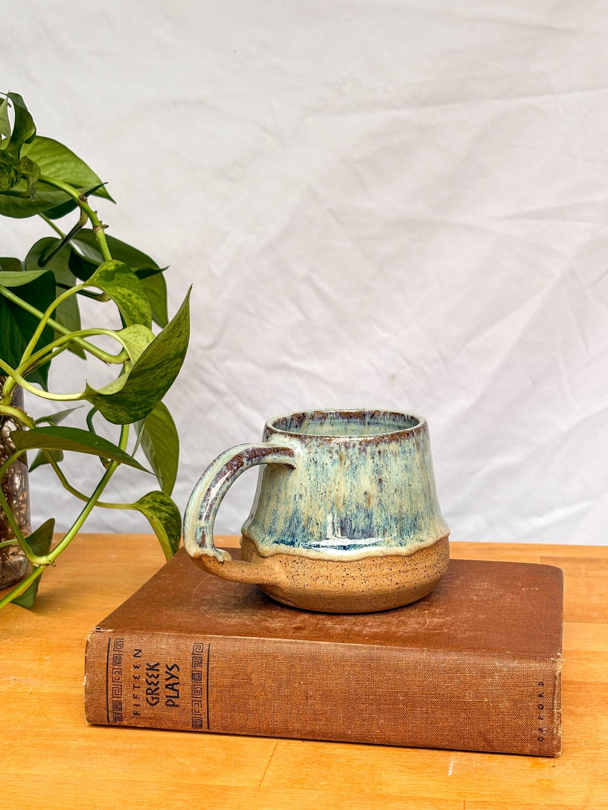 Sea Glass Drip Bell Mug | Handmade Pottery
