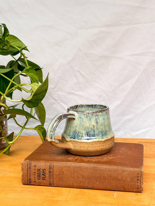 Sea Glass Drip Bell Mug | Handmade Pottery