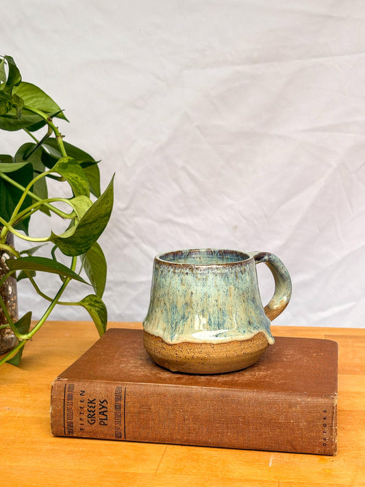 Sea Glass Drip Bell Mug | Handmade Pottery