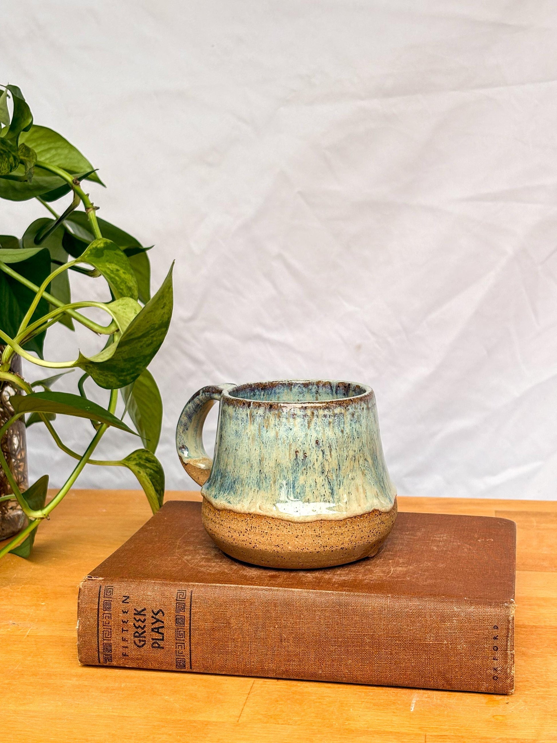 Sea Glass Drip Bell Mug | Handmade Pottery