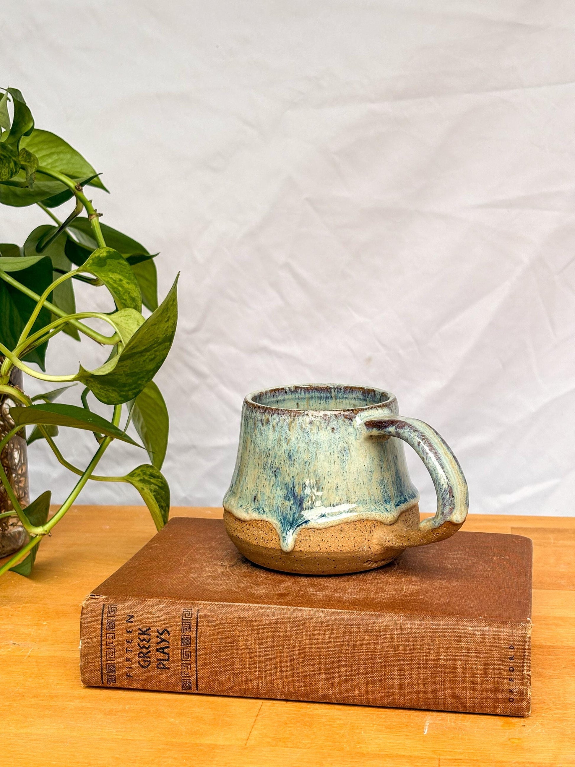 Sea Glass Drip Bell Mug | Handmade Pottery