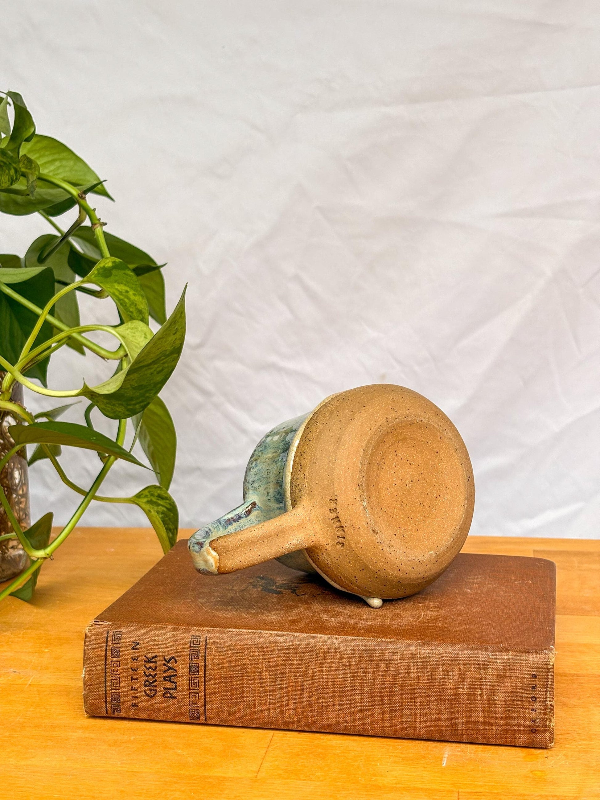 Sea Glass Drip Bell Mug | Handmade Pottery