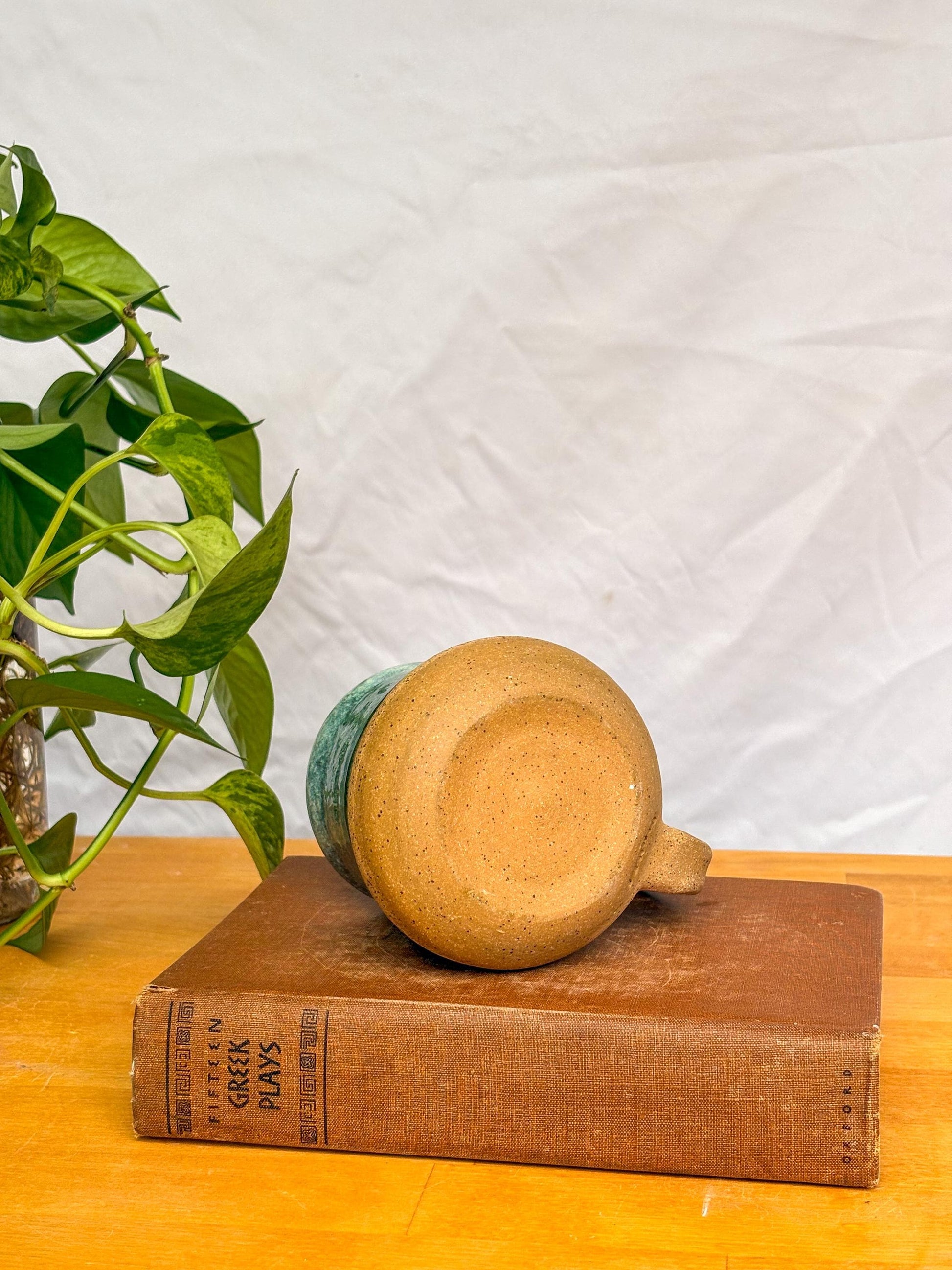 Dark Green Wavy Bell Mug | Handmade Pottery