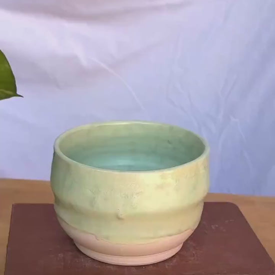 Green Speckled Ceramic Soup Bowl