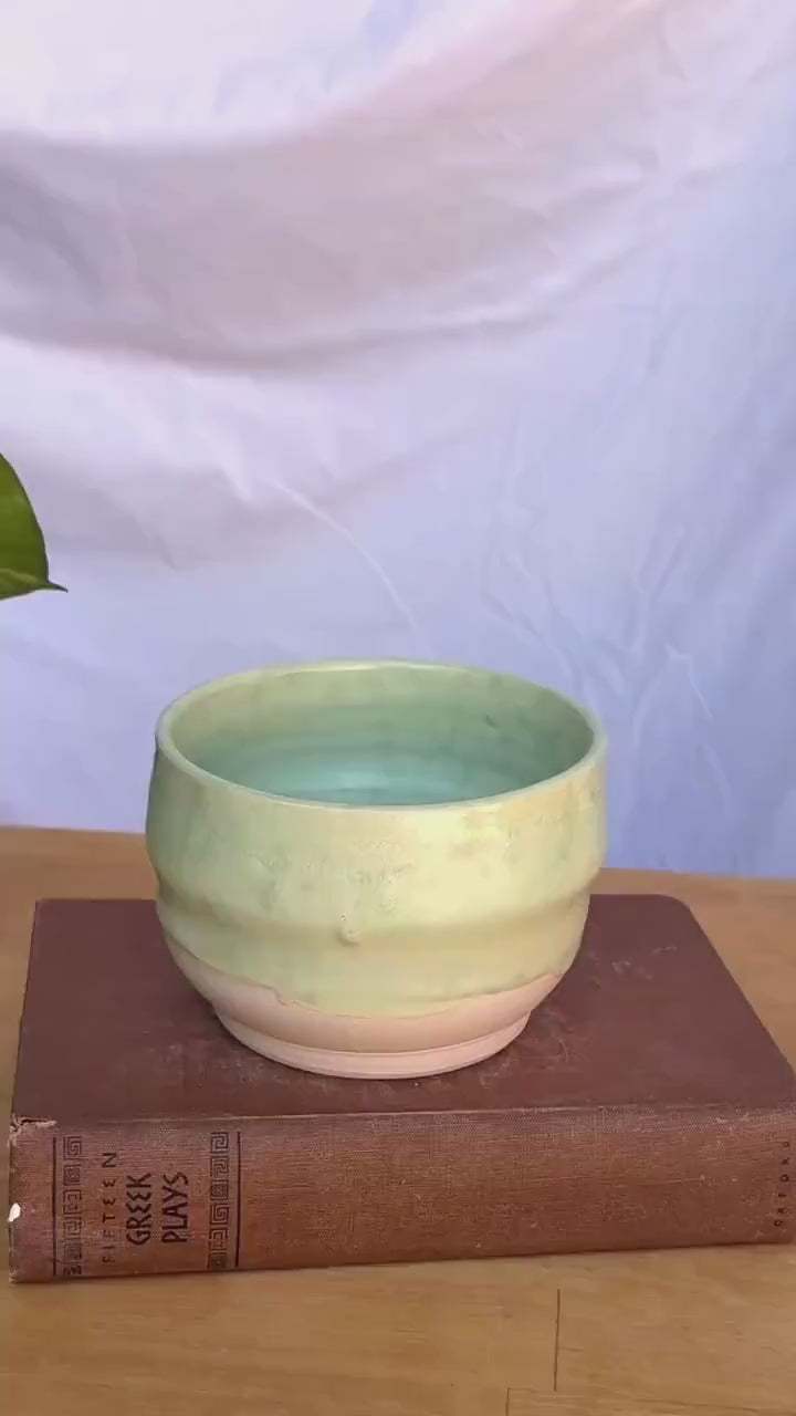 Green Speckled Ceramic Soup Bowl