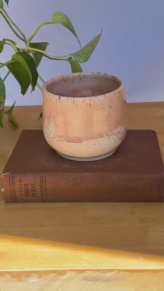 Satin Pink Speckled Ceramic Soup Bowl | Cozy & Versatile Handmade Dinnerware