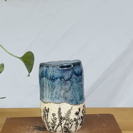 Blue Wildflower Meadow Travel Mug