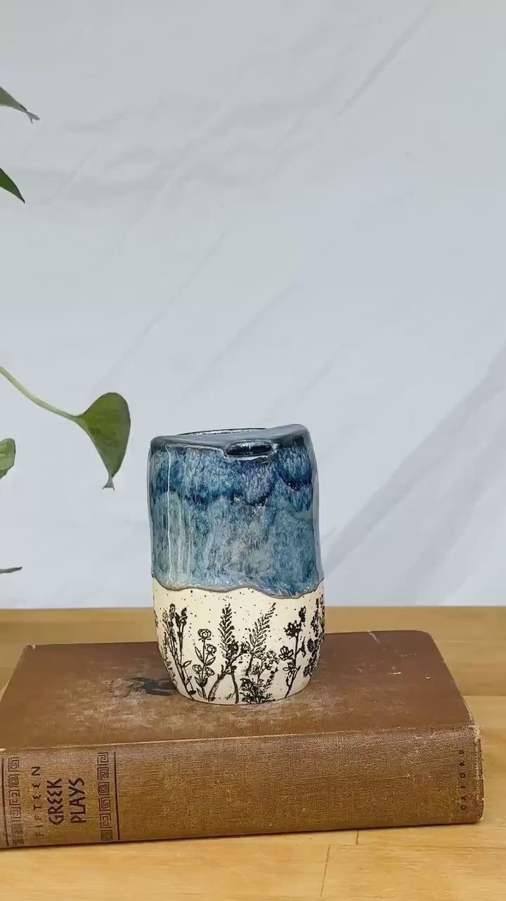 Blue Wildflower Meadow Travel Mug