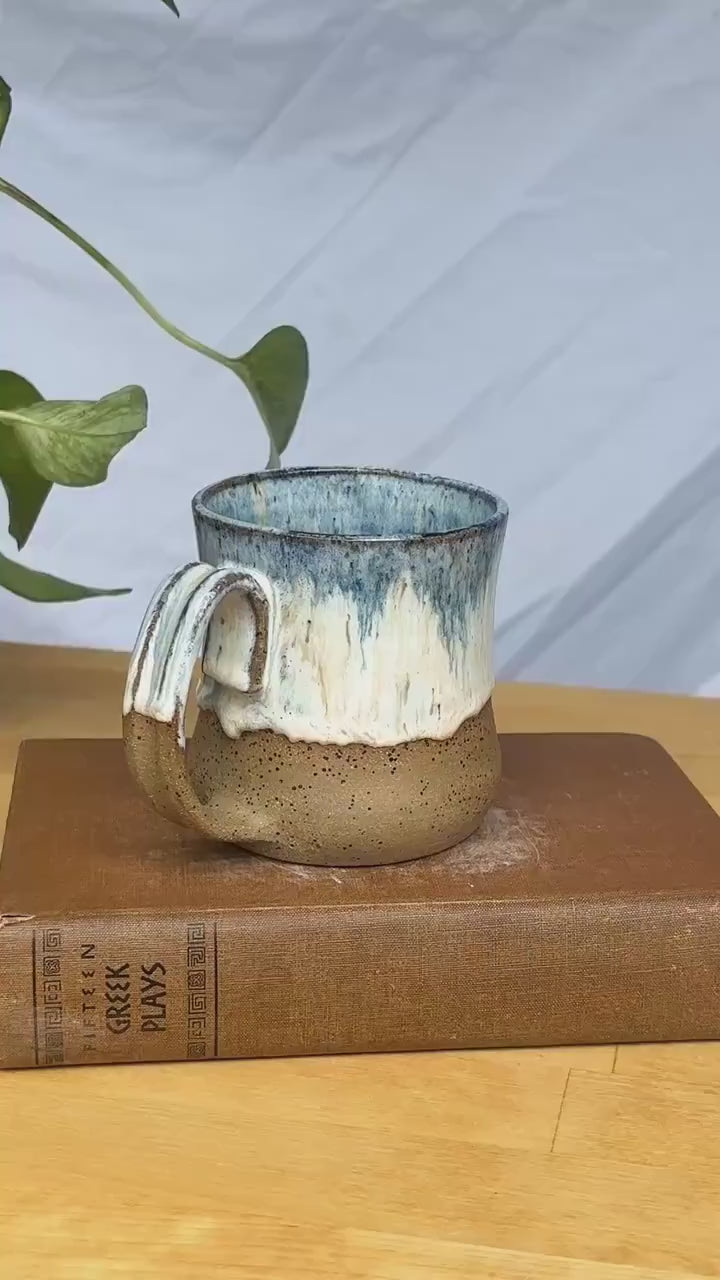 Speckled Blue and White Coffee Mug | Handmade Pottery