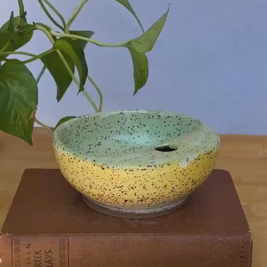 Melon Yellow Seed Bowl | Handmade Stoneware for Fruits & Nuts