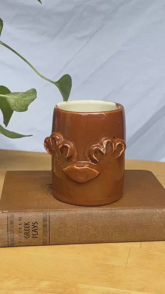 Copper Whimsical Floral Lips Mug