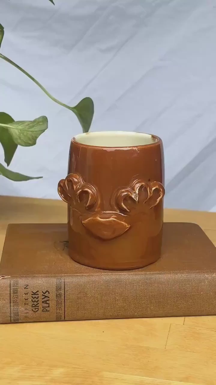 Copper Whimsical Floral Lips Mug