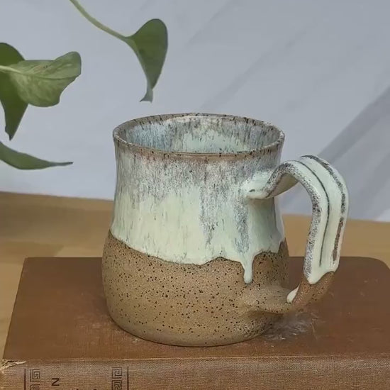 Pale Green & White Coffee Bell Mug