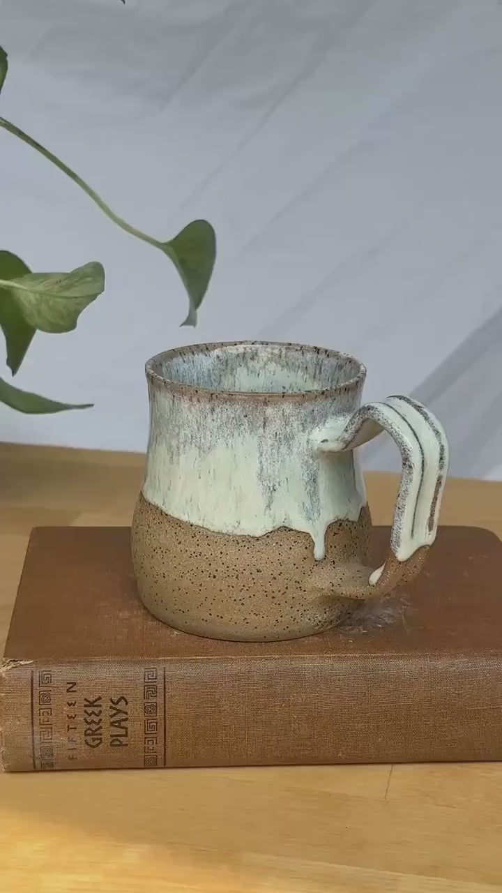 Pale Green & White Coffee Bell Mug