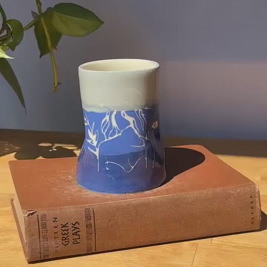 Summer Lady Fine Line Art Ceramic Tumbler