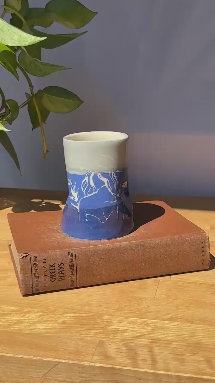 Summer Lady Fine Line Art Ceramic Tumbler